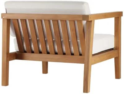 Modway - Bayport Outdoor Patio Teak Wood 2-Seater Loveseat Natural White