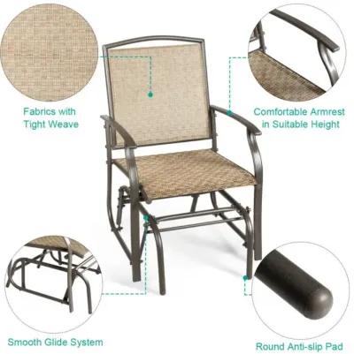 Hivvago Steel Frame Garden Swing Single Glider Chair Rocking Seating