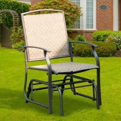 Hivvago Steel Frame Garden Swing Single Glider Chair Rocking Seating