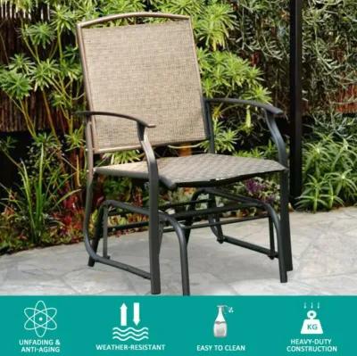 Hivvago Steel Frame Garden Swing Single Glider Chair Rocking Seating