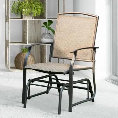 Hivvago Steel Frame Garden Swing Single Glider Chair Rocking Seating