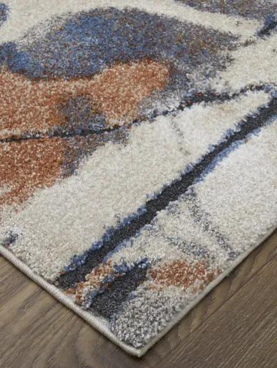 Gilmore 39MPF 2' x 3' Blue/Orange/Gray Rug