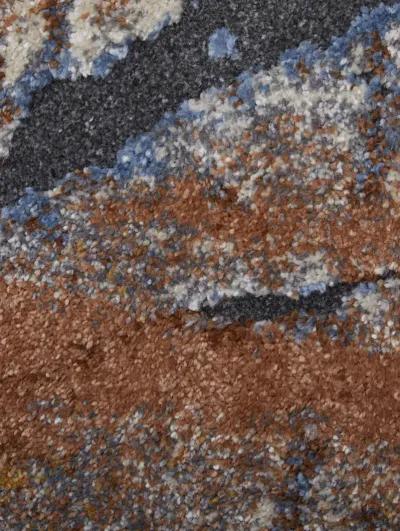 Gilmore 39MPF 2' x 3' Blue/Orange/Gray Rug