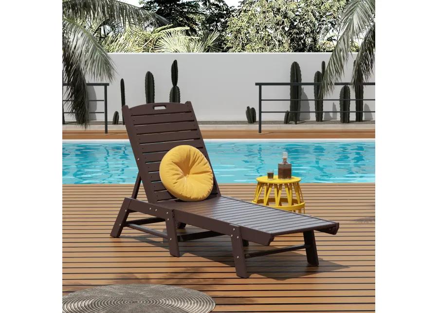 Reclining Outdoor Patio Adjustable Chaise Lounge Chair