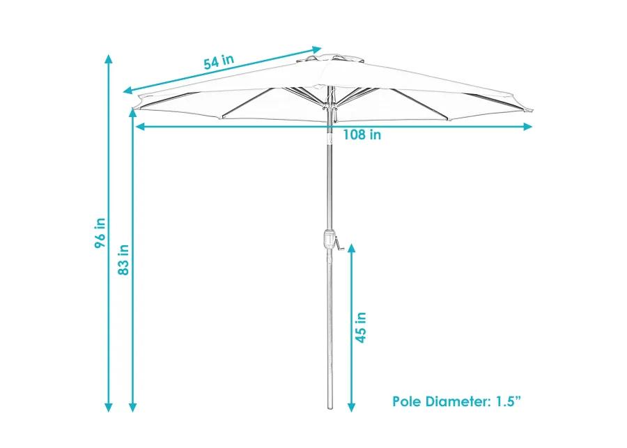 Sunnydaze 9 ft Aluminum Patio Umbrella with Tilt and Crank