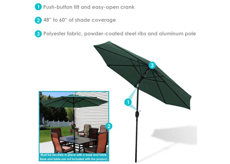 Sunnydaze 9 ft Aluminum Patio Umbrella with Tilt and Crank