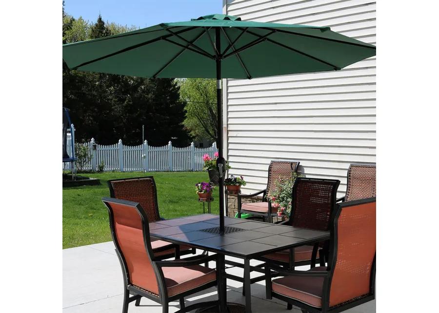 Sunnydaze 9 ft Aluminum Patio Umbrella with Tilt and Crank