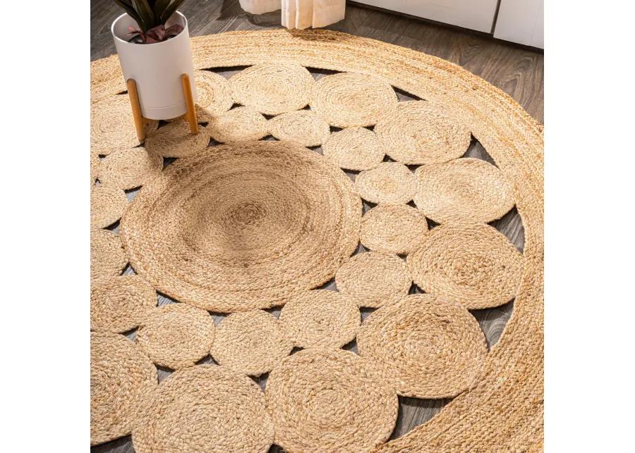 Cassia Round Natural Jute Boho Circle Natural Round Area Rug