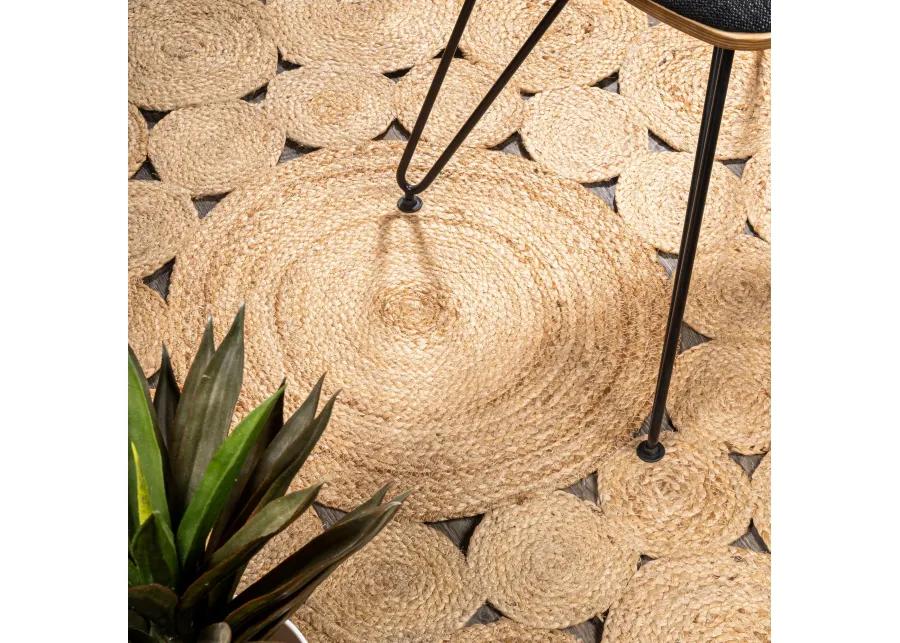 Cassia Round Natural Jute Boho Circle Natural Round Area Rug