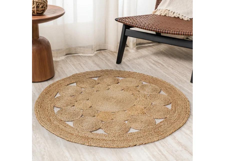 Cassia Round Natural Jute Boho Circle Natural Round Area Rug