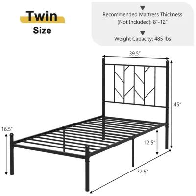 Platform Bed Frame with Sturdy Metal Slat Support