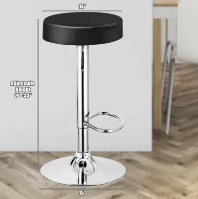 1 PC Round Bar Stool Adjustable Swivel Pub Chair