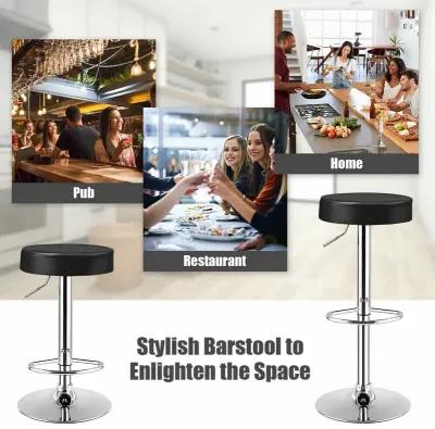 1 PC Round Bar Stool Adjustable Swivel Pub Chair