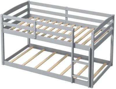 Hivvago Twin Size Bunk Bed with High Guardrails and Integrated Ladder