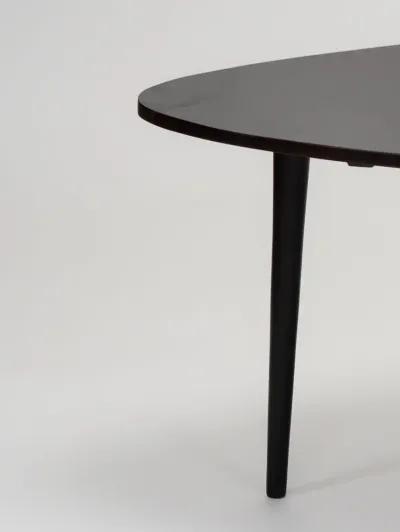 Handmade Eco-Friendly Modern Wood Black Drop Shaped Coffee Table 3'6" From BBH Homes