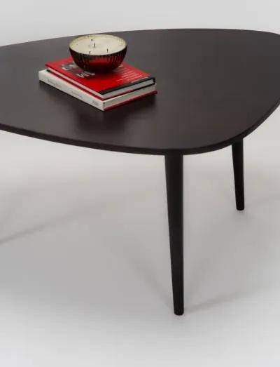 Handmade Eco-Friendly Modern Wood Black Drop Shaped Coffee Table 3'6" From BBH Homes