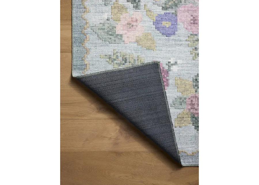 Rosa RSA-02 Sky 3''9" x 5''6" Rug by Rifle Paper Co.