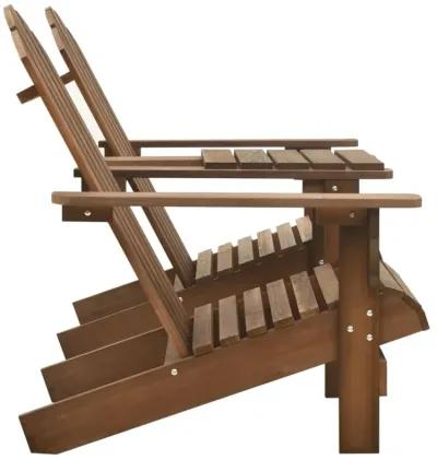 vidaXL Patio Adirondack Chairs with Tea Table Solid Wood Fir Brown