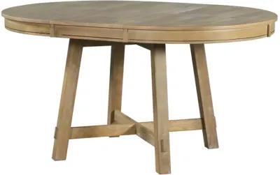 Farmhouse Round Extendable Dining Table With 16 Leaf Wood Kitchen Table