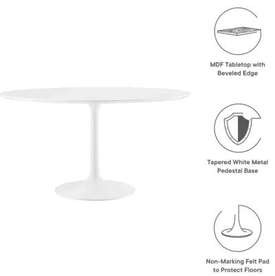 Modway - Lippa 54" Round Wood Top Dining Table White