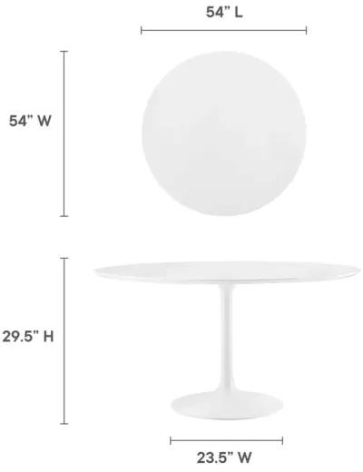 Modway - Lippa 54" Round Wood Top Dining Table White