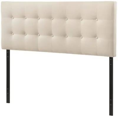 Hivvago Queen size Modern Ivory Fabric Upholstered Button Tufted Headboard