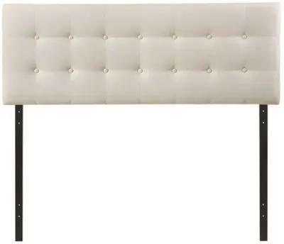 Hivvago Queen size Modern Ivory Fabric Upholstered Button Tufted Headboard