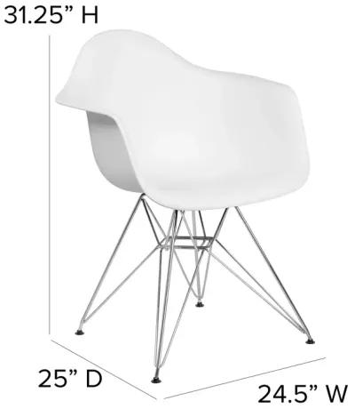 Flash Furniture Alonza Series White Plastic Chair with Chrome Base