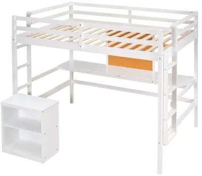 Merax Modern  Wooden Loft Bed with Desk