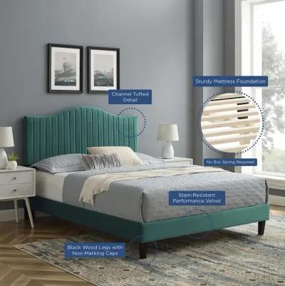 Modway - Juniper Channel Tufted Performance Velvet Twin Platform Bed