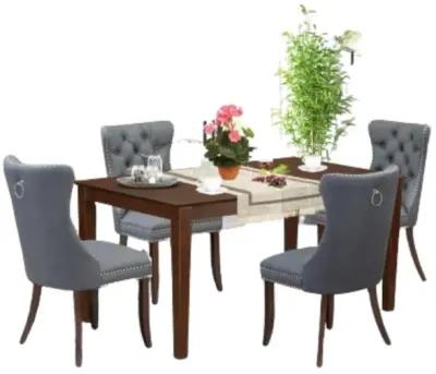 5 Piece Kitchen Table Set Contains a Rectangle Modern Dining Table