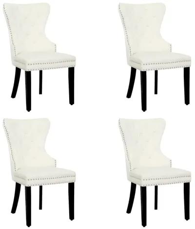 WestinTrends Velvet Upholstered Tufted Dining Chairs (Set of 4)