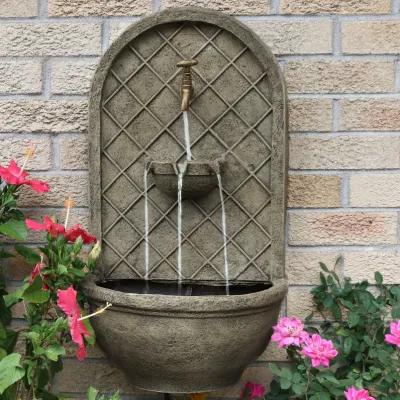 Sunnydaze Messina Outdoor Solar Wall Fountain with Battery