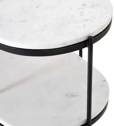 Felix Oval Nightstand in Hammered Grey