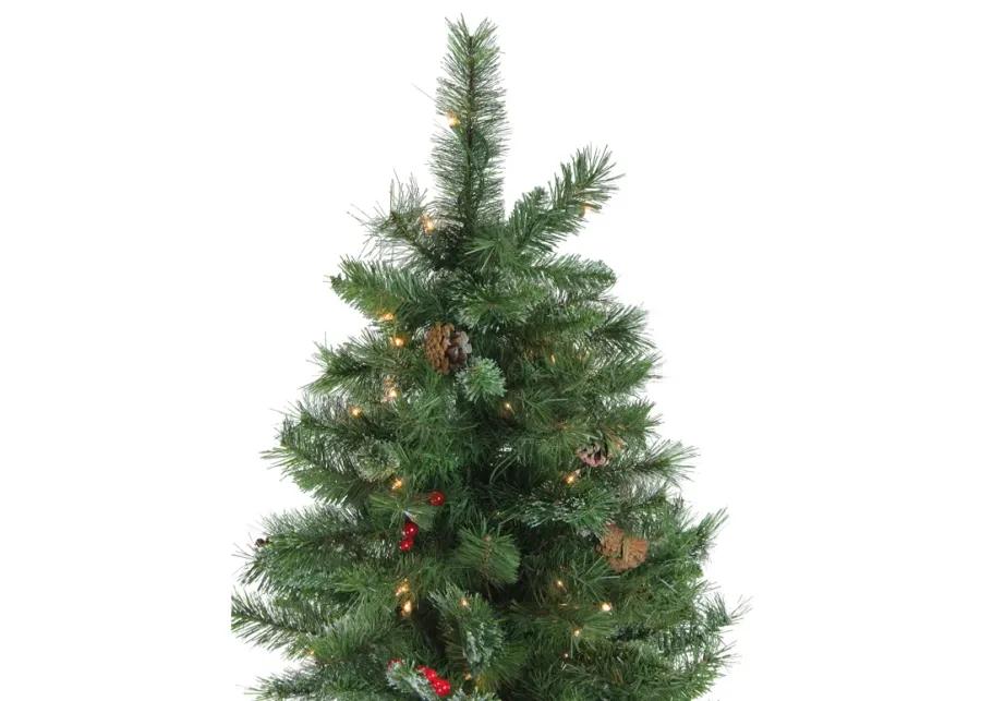 7.5' Pre-Lit Medium Mixed Pine Glittered Artificial Christmas Tree - Clear Lights