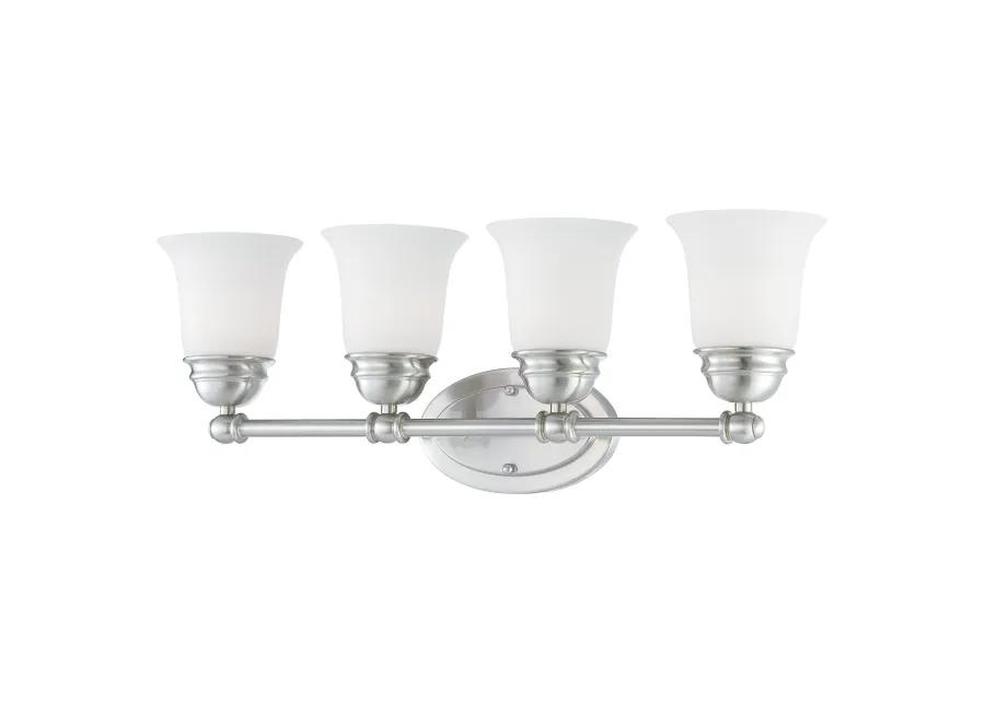 Bella 24.5'' Wide 4-Light Nickel Vanity Light