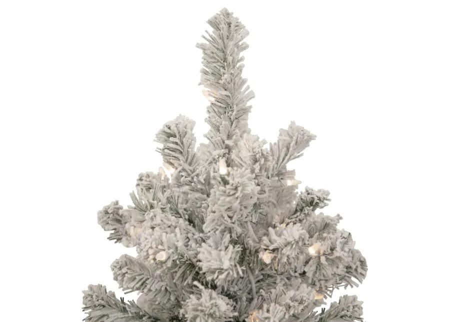 2' Pre-Lit Flocked Madison Pine Artificial Christmas Tree  Clear Lights