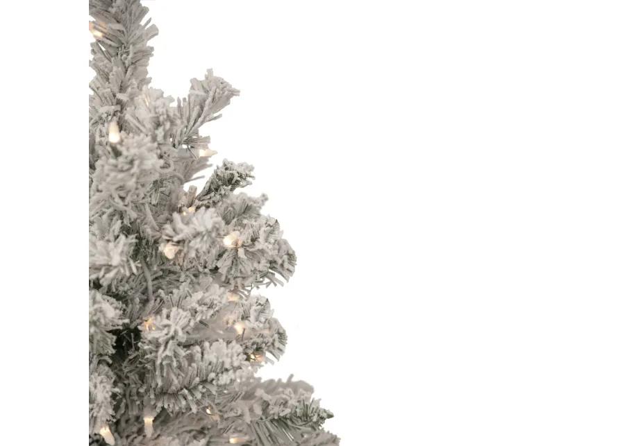 2' Pre-Lit Flocked Madison Pine Artificial Christmas Tree  Clear Lights