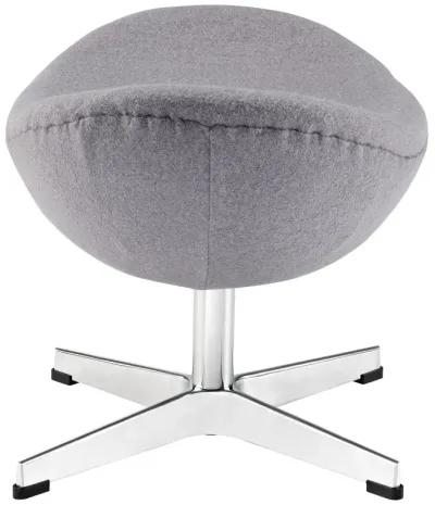 Modway Glove Mid-Century Modern Wool Ottoman in Dark Gray