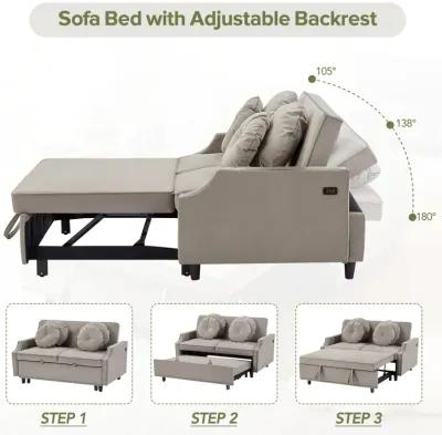 Merax Adjustable Sofa Bed with  Two USB Ports