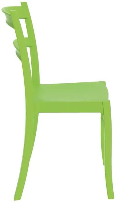 33.5" Green Solid Patio Dining Armless Chair