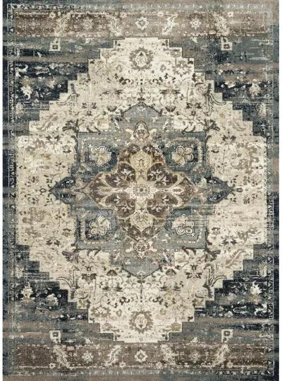 James JAE05 Taupe/Marine 3'7" x 5'7" Rug by Magnolia Home by Joanna Gaines