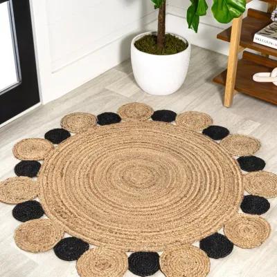 Ayana Two Tone Jute Hippy Circle Area Rug