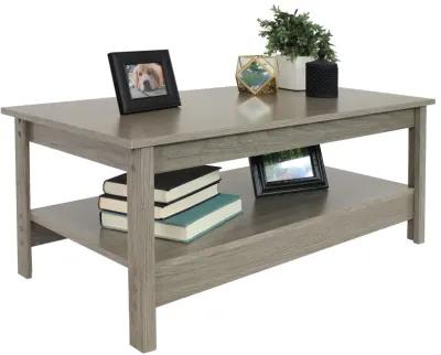 Sunnydaze Classic MDF Coffee Table with Lower Shelf - Thunder Gray - 16 in