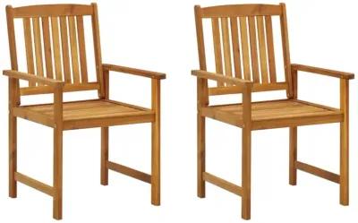 vidaXL Director's Chairs with Cushions 2 pcs Solid Acacia Wood