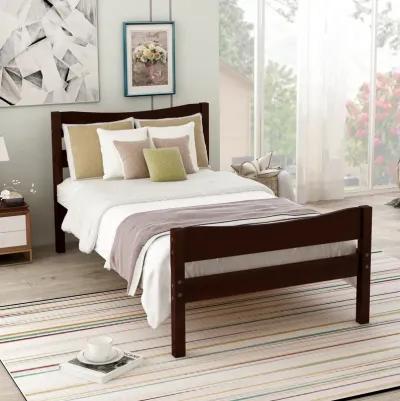 Merax Wood Platform Bed with Headboard and Wooden Slat Support