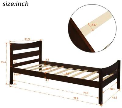 Merax Wood Platform Bed with Headboard and Wooden Slat Support