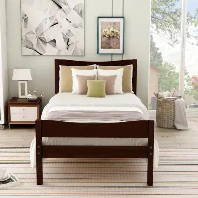 Merax Wood Platform Bed with Headboard and Wooden Slat Support