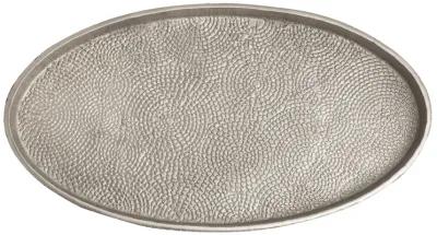 Oval Pebble Silver Tray Set