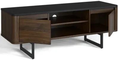 Wooden TV Stand with 2-Door Storage Cabinets for for TVs up to 55 Inch